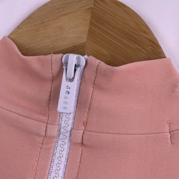 Cover Sleeveless Mock Neck Swimsuit Zip Back Pink - Picture 7 of 8